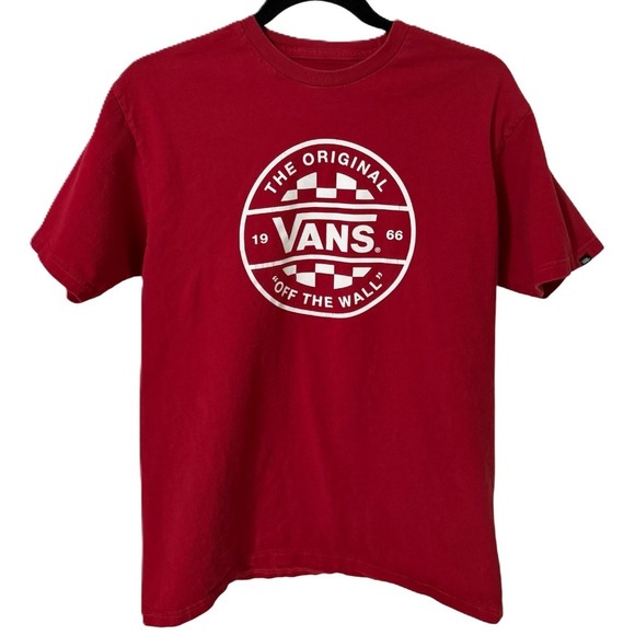 Vans Other - Vans Off The Wall Mens Medium Red Graphic Logo T Shirt Classic Fit Cotton